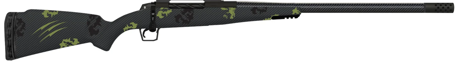 Fierce Firearms TROG300PRC22BF CT Rogue 300 PRC 3+1 22" Carbon Fiber Barrel, Black Cerakote Titanium Rec, Forest Camo Rogue Stock