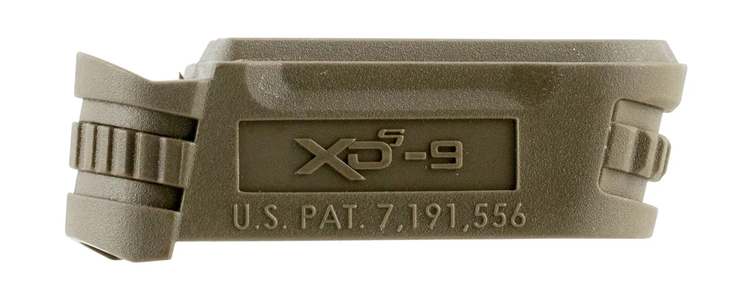 Springfield Armory XDS5901MFDE Backstrap Sleeve made of Polymer with Flat Dark Earth Finish & 1 Piece Design for 9mm Luger Springfield XD-S with #1 Backstrap & 3.30" Barrel